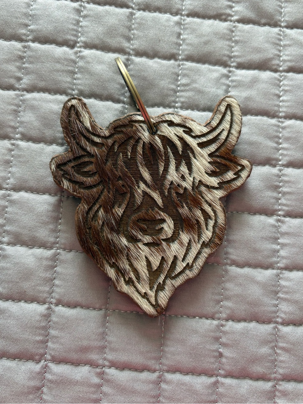 Leather Highland Cow Keychain